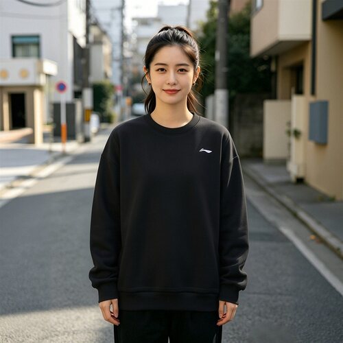 李宁女子圆领保暖套头卫衣