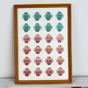 送朋友闺蜜有钱花相框钞票纪念摆件创意礼物纪念相框