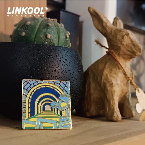 LINKOOL 四川美术学院仿珐琅金属纪念章文创礼品小众马赛克艺术