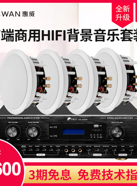 Hivi/惠威 VX6-C定阻同轴环绕立体声吸顶喇叭套装广播会议音响