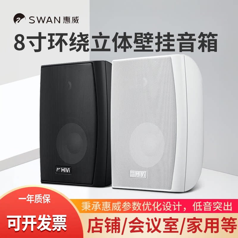 Hivi/惠威 VA8-OS壁挂音响立体声壁挂同轴音箱会议壁挂定阻喇叭
