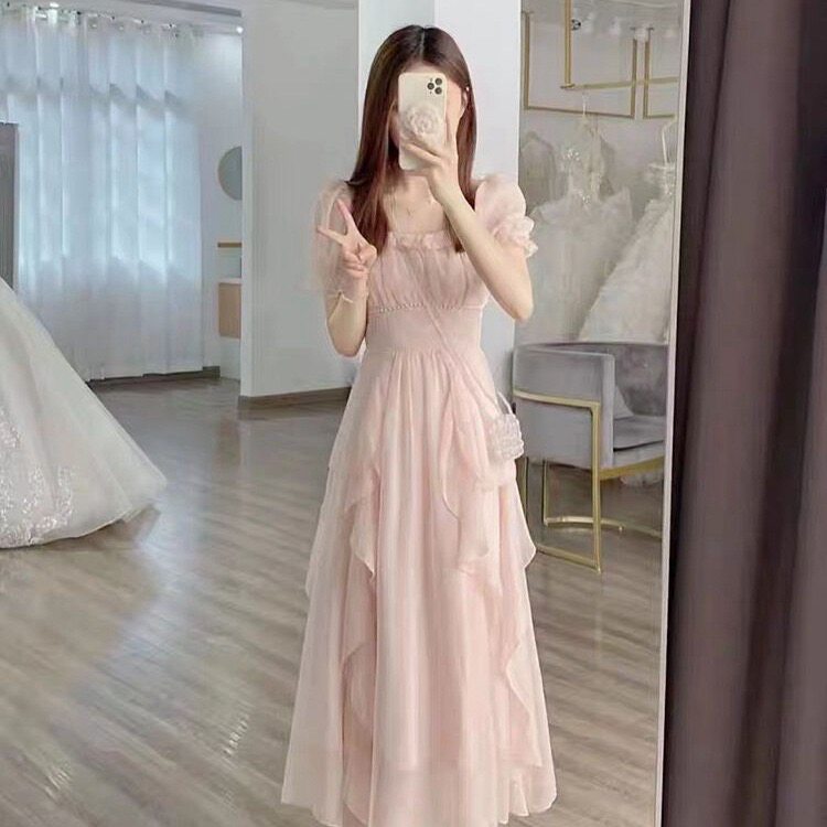 爱依轩 法式温柔仙女风连衣裙女夏季新款女装收腰显瘦中长款裙子图片