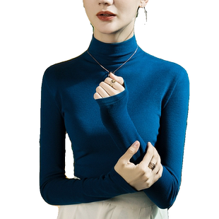 灯芯绒小高领打底衫女修身2026春季内搭中领磨毛长袖T恤纯色韩版