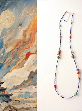 敦煌元素配色多宝手串项链新中式国风原创手作百搭高级感颜值颈链