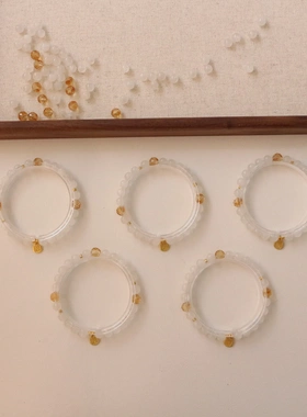 简约白月光黄塔晶手串  五行属金 喜金带 补充能量活力放光