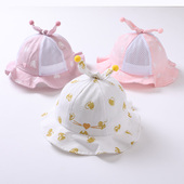 24个月婴儿帽子春秋薄款 纯棉可爱春夏遮阳防晒男女宝宝渔夫帽