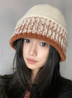 毛线帽子佩昵遮耳显脸小复古秋冬