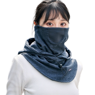韩版连体卫衣帽女冬天保暖帽子套头围脖套两用一体加厚护耳帽搭配