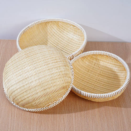 竹编圆簸箕馒头筐竹编制品精编