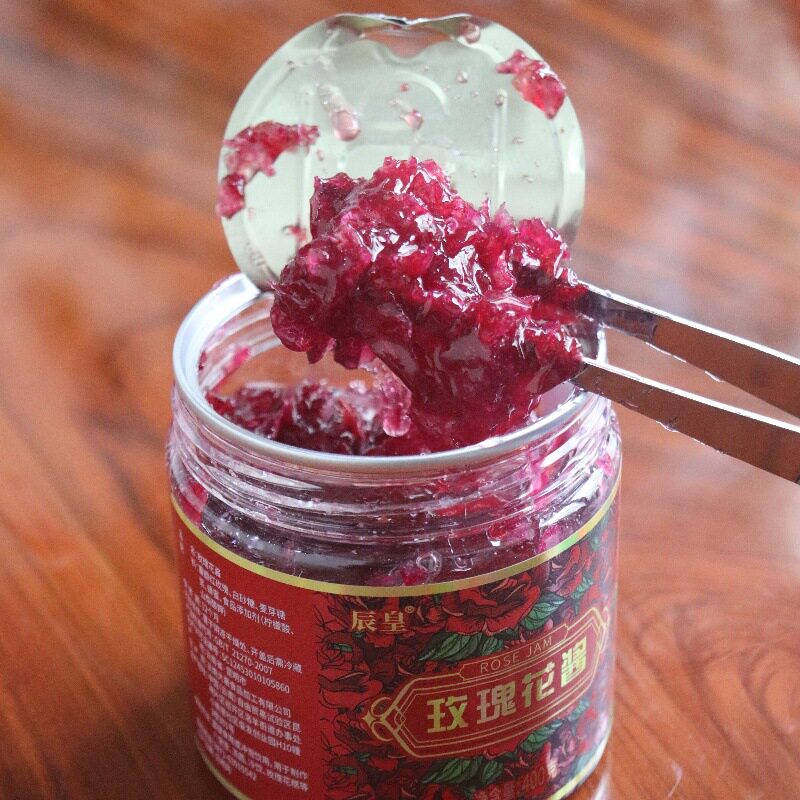 玫瑰酱玫瑰花酿400g食用冰粉专用果酱鲜花饼烘焙糖玫瑰鲜花酿包邮