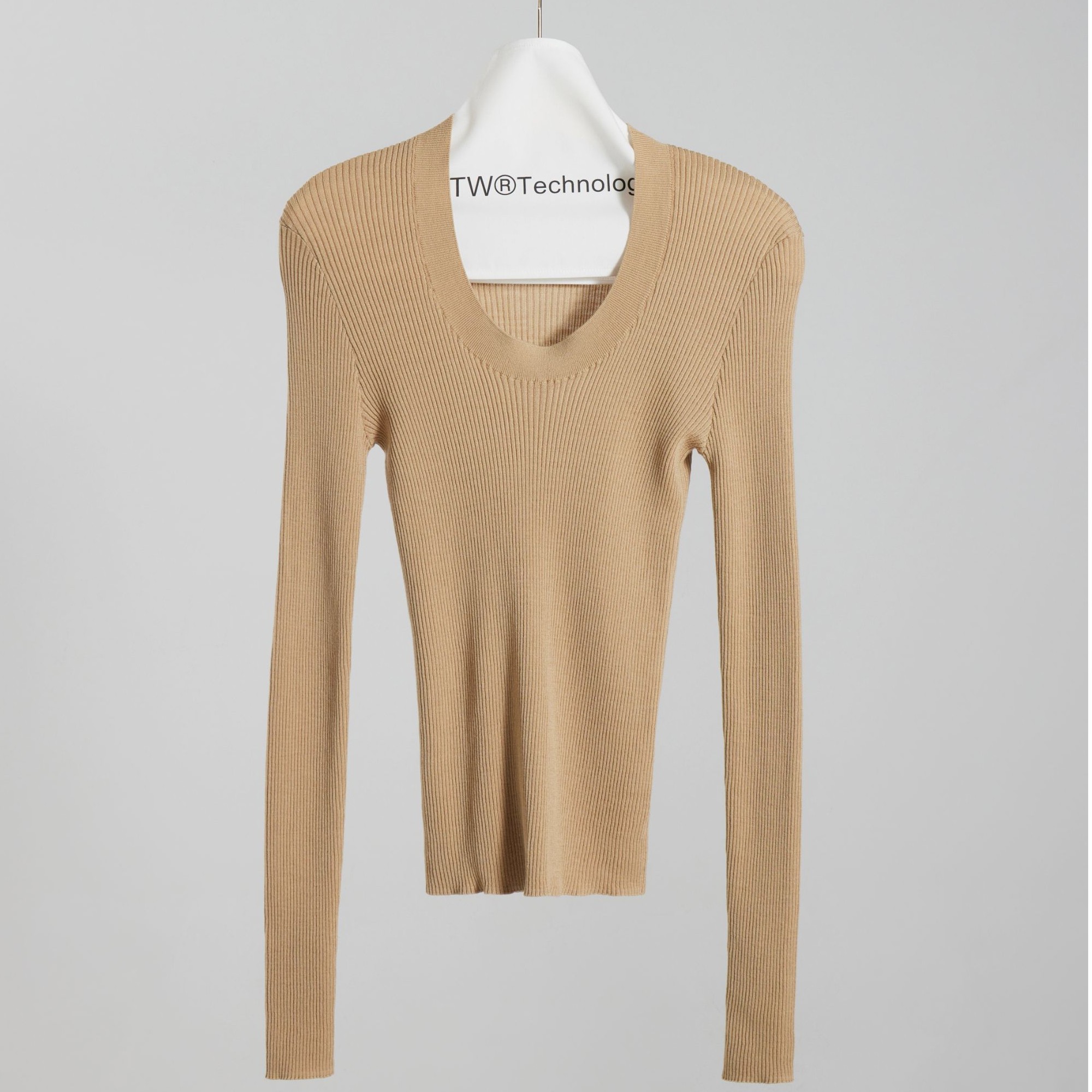 【小李专享】 宽边U领羊毛针织衫高级感百搭羊毛打底衫202210