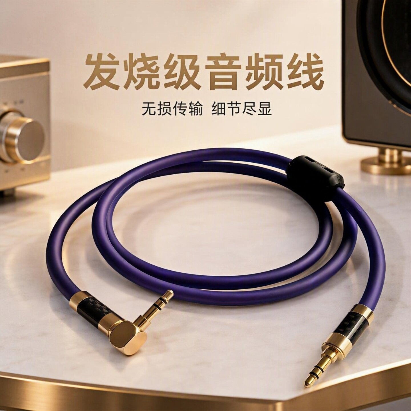 新款发烧级加粗3.5mmaux音频线