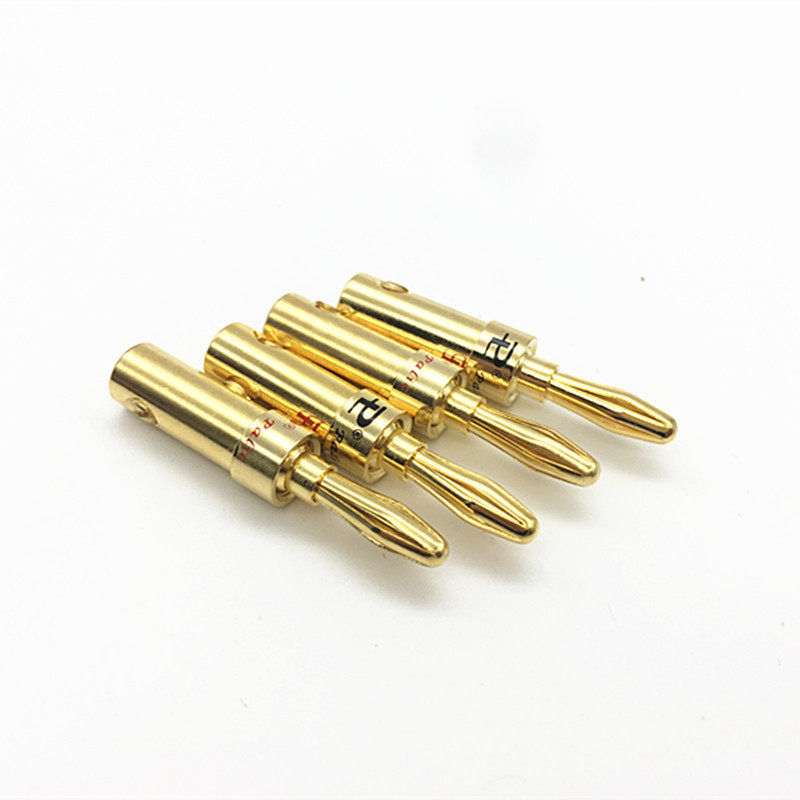 百威 免焊镀金功放音响音箱插头 4mm 香蕉插头 喇叭线接头