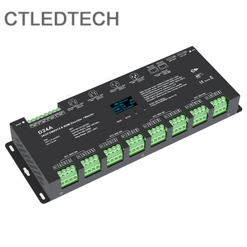 LED 24路DMX512/RDM解码器 高PWM频率防频闪 OLED屏显多重保护 - 封面