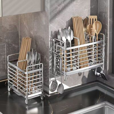 304不锈钢筷子厨房家用勺子快笼收纳盒筷子筒壁挂式桶篓架置物架