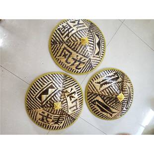 海南斗笠帽竹帽斗笠防雨太阳帽 竹编帽越南草帽渔民斗笠渔夫农民