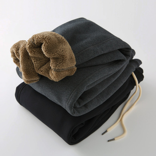 防寒羊羔绒男装 运动束脚裤 休闲长卫裤 加绒加厚宽松大码 小脚裤 冬季