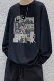 印花长袖t恤男潮牌宽松圆领上衣纯棉内搭打底衫春秋衣服DF282TP25，男装T恤，电商A102-1