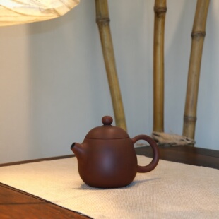 云南建水紫陶茶壶小容量80ml紫砂茶壶手工球形壶身简约茶具泡茶壶