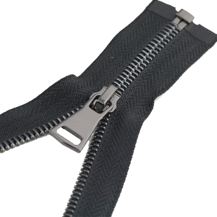 5号皮衣风衣羽绒服拉链马甲夹克口袋外套金属枪 黑色铜棉服锁拉链