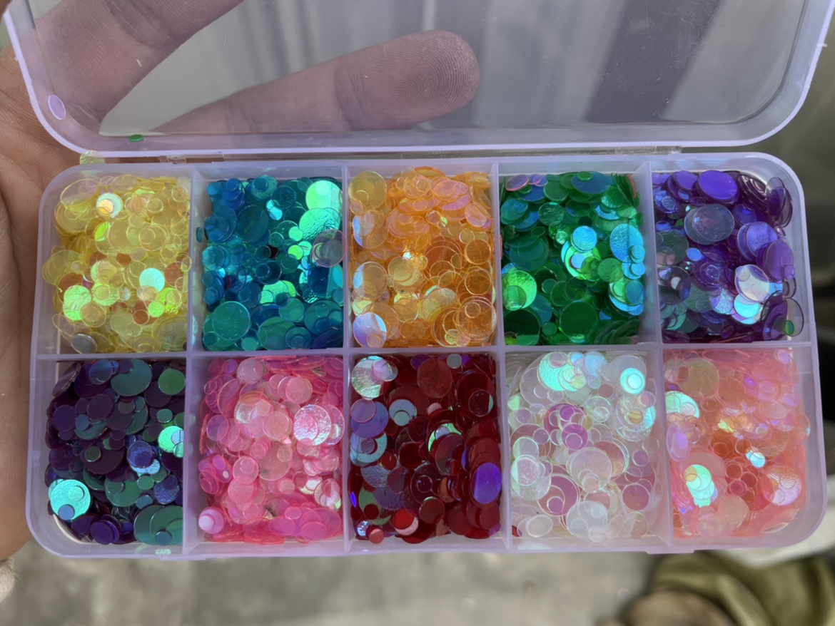 无孔透明幻彩填充手工亮片