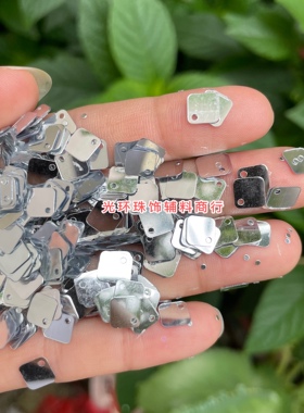 PVC材料6*6mm正方形银色灰色单孔吊片DIY材料服装辅料手工珠片
