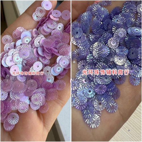 耐高温PET片6mm哑光彩紫太阳花亮片手工饰品钉珠DIY材料服装辅料