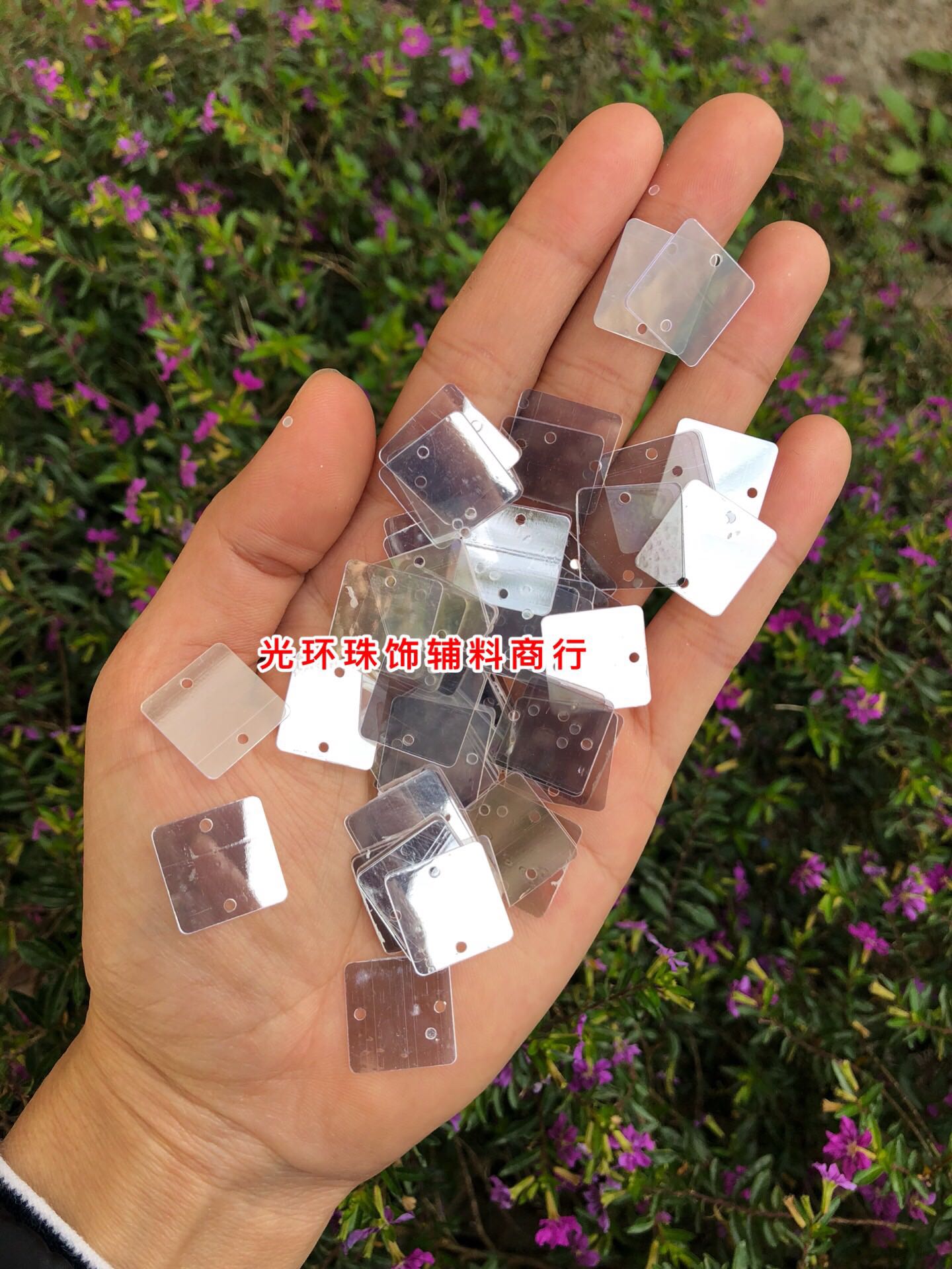 diy耐高温正方形水晶白色珠片