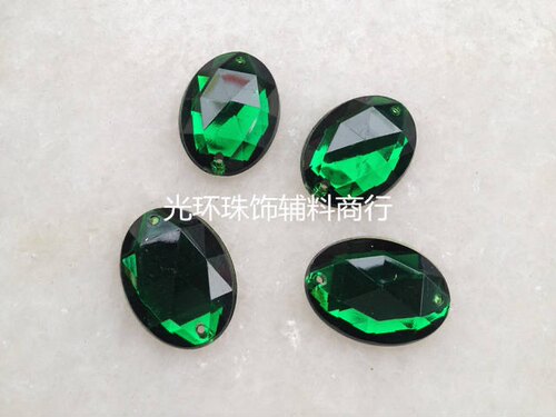 手工缝钻 绿色10*15mm13*18mm18*25mm椭圆形尖面压克力钻