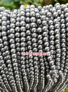 3-18mm灰色直孔仿珍珠高亮不脱皮珠子串珠材料DIY饰品服装辅料