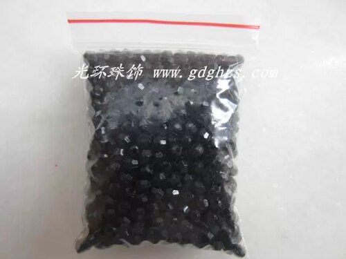 DIY压克力珠 3mm-4mm黑色亚克力角珠30克 串珠材料 珠饰品配件