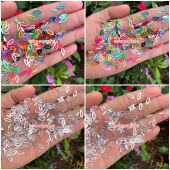 透明银色水晶亮片婚纱礼服亮片4 9mm镂空目片彩色混色马眼珠片