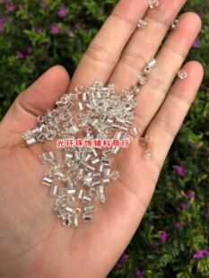 3.6mm3mm银心管珠 银色粗珠管 玻璃银管 服装辅料 DIY手工串珠