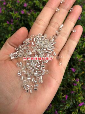 diy银色玻璃辅料珠管