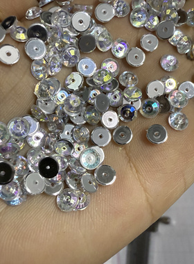 3mm4mm5mm6mm8mmAB彩/白色中孔圆形平面台湾亚克力钻服装婚纱辅料