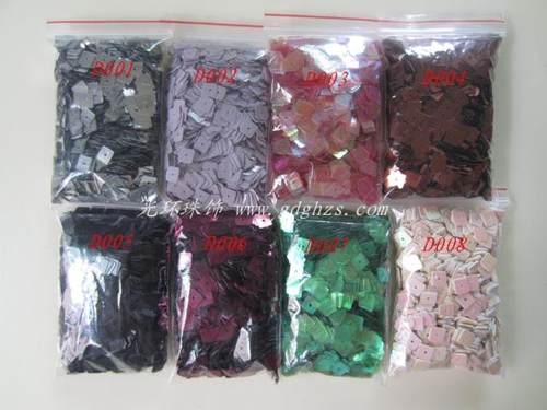diy串珠七彩正方形多色亮片