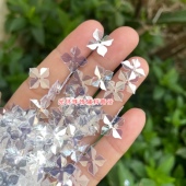 环保耐高温材质 10mm20mm平对折透明水晶立体四叶梅花亮片DIY材料