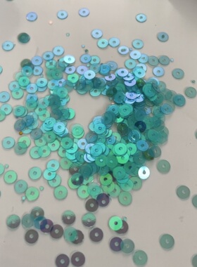 diy手工亮片 4mm-10mm平面透明彩浅蓝色珠片手工串珠散片服装辅料