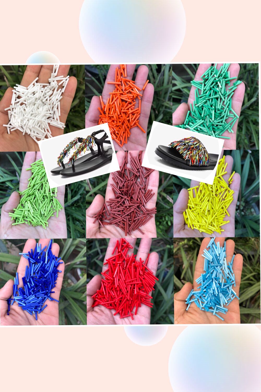 玻璃多色饰品流苏珠管