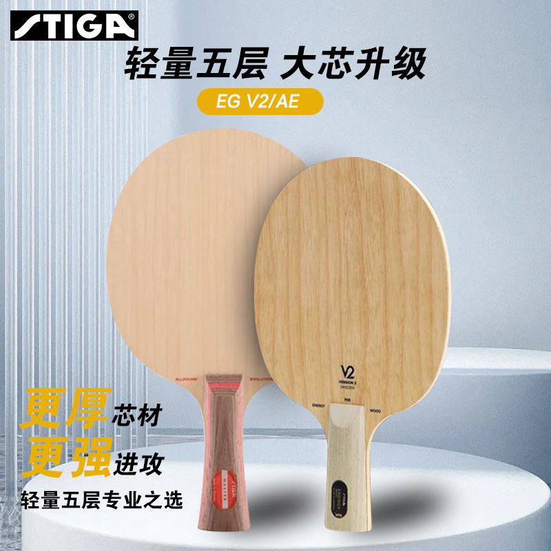 STIGA斯蒂卡V2底板V2WRB球拍GE升级版AE全能王球拍五层纯木球拍