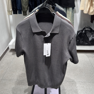 ZA春夏新品 2142430 男装 直筒罗纹针织POLO衫 806 棉质修身 柜329