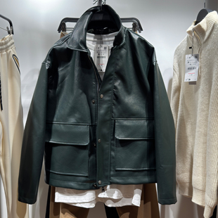 25秋季 3046314 新品 宽松口袋饰皮革效果夹克外套 529 男装 柜699