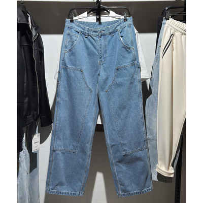 ZA男装木匠风直筒水洗休闲牛仔裤