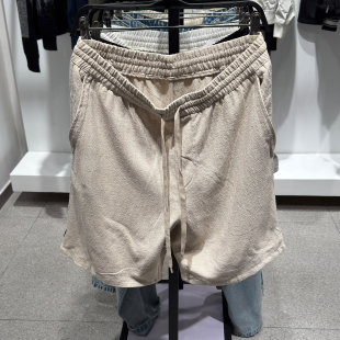型五分休闲短裤 柜299 粘纤亚麻宽松版 男装 1437404 ZA26春夏新品