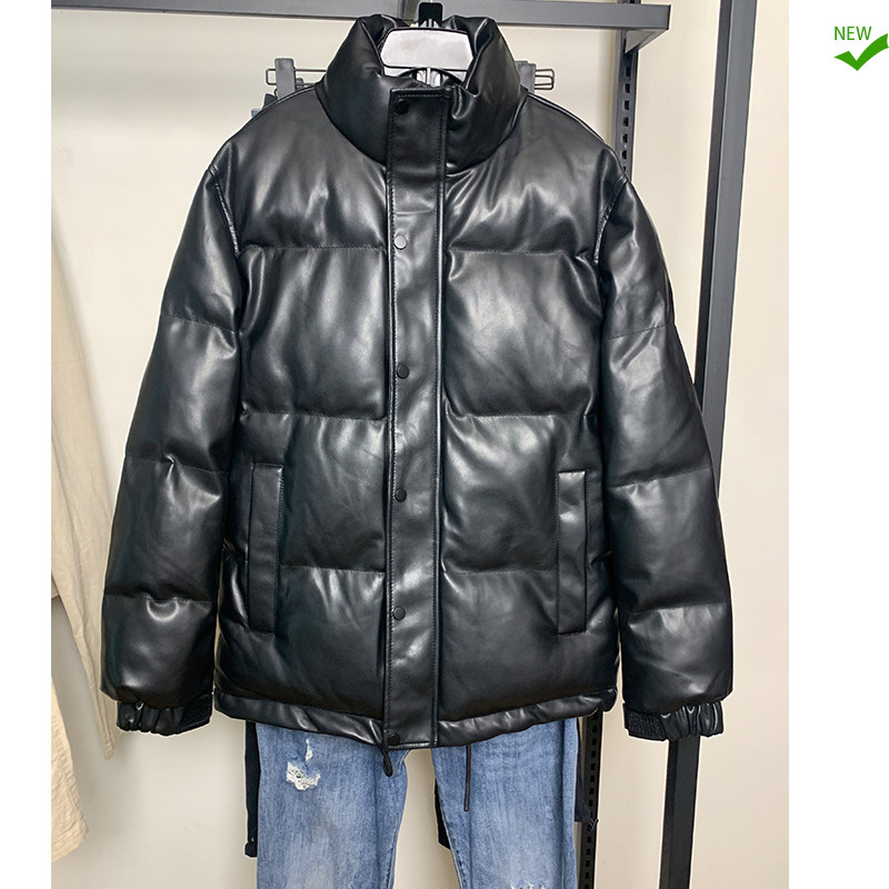 仿皮男装立领冬季夹克棉服外套