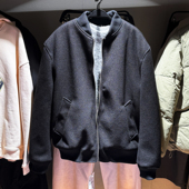 柜799 5070320 宽松拼接飞行员拉链休闲夹克外套 秋冬季 ZA男装