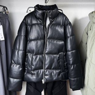 仿皮棉服立领皮衣夹克外套面包服 ZA男装 8281313 秋冬新品 柜799