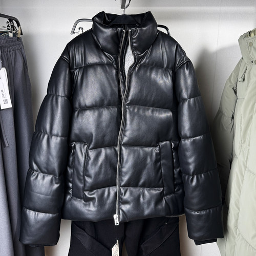 加厚西班牙外贸冬立领仿皮棉服