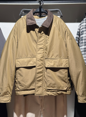 柜799！秋冬新品ZA男装拼接领口棉服翻领口袋饰夹克外套 3918631