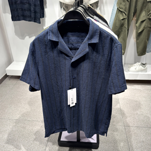 宽松几何图案提花短袖 柜329 ZA春夏新品 男装 4187152 休闲衬衫